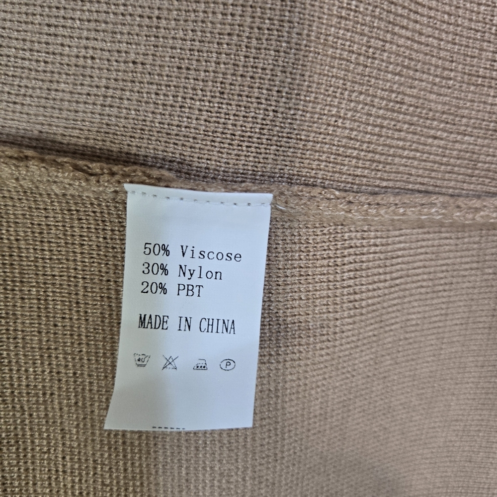 ANRABESS Women Size S, Camel Color Long Open Front Cardigan With Front Lapel NWT - Picture 11 of 11